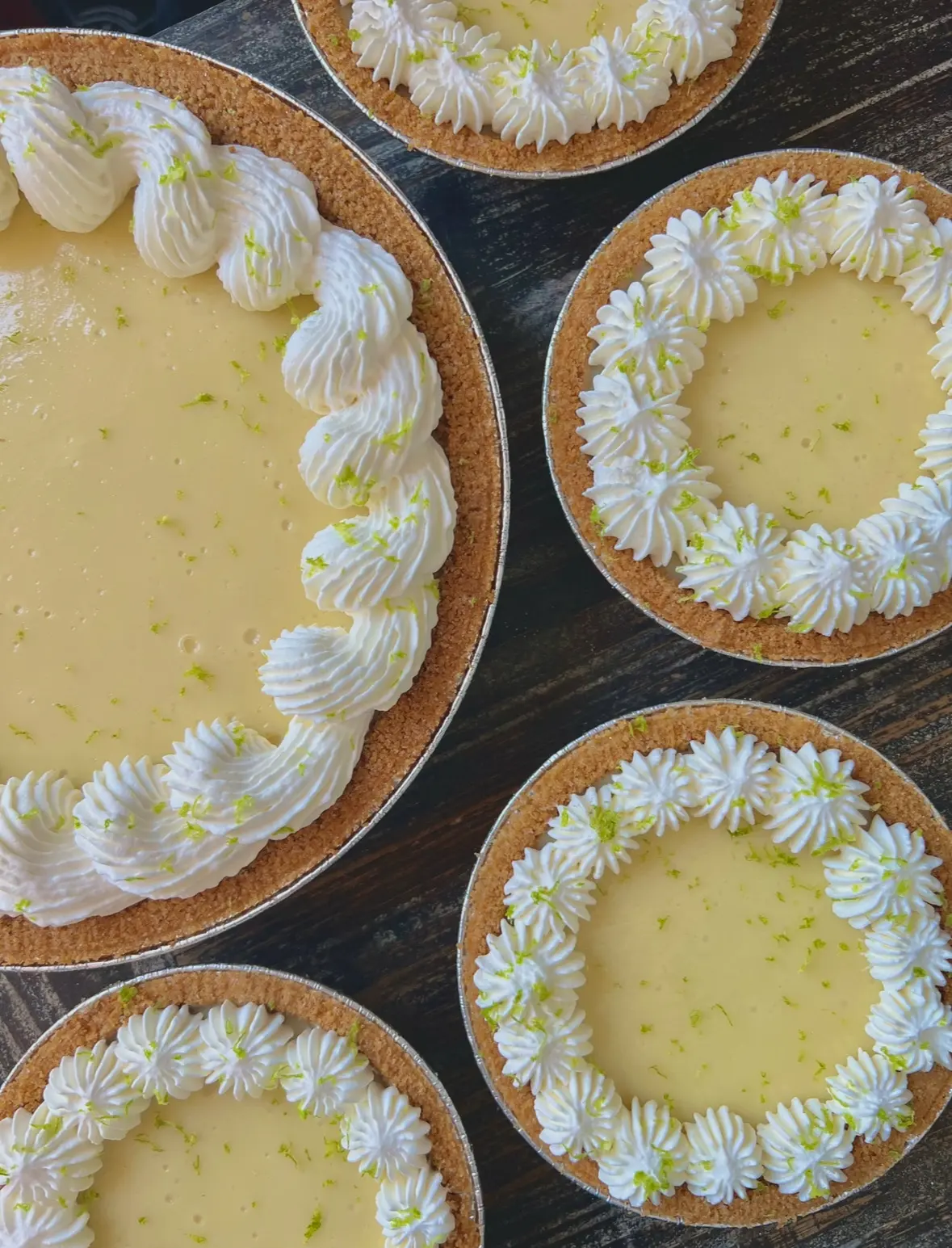 Little Daisy key lime pies with piped cream