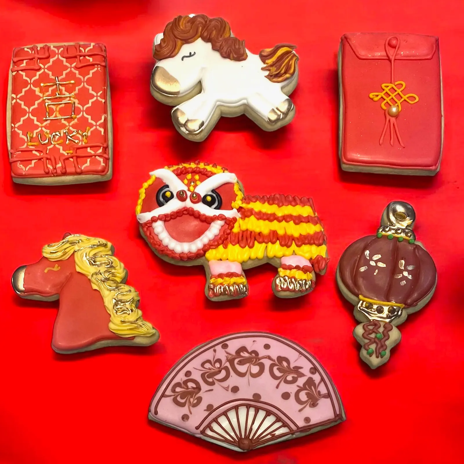 Colorful hand-decorated celebration cookies